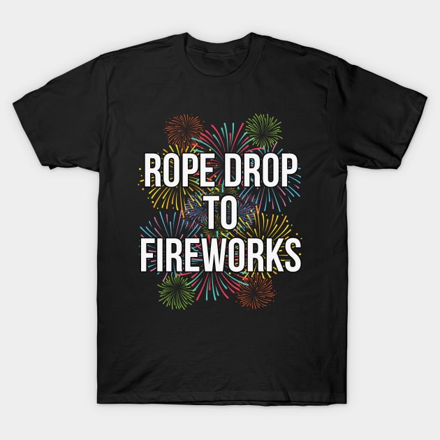 Rope Drop To Fireworks Theme Park T-Shirt by charlescheshire